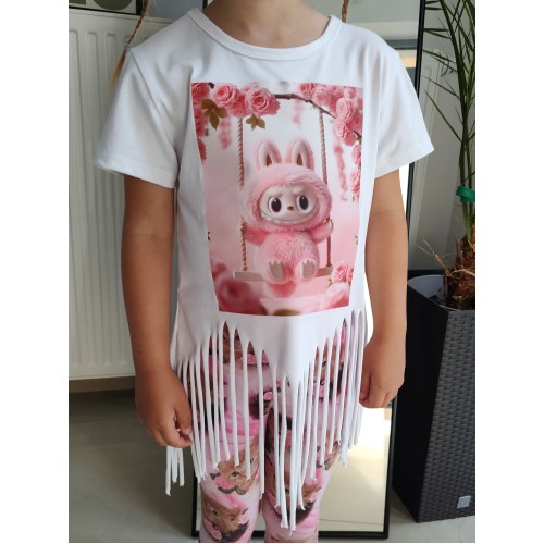 Bawełniana koszulka dla dziewczynki LABUBU Lychee Berry - różowy