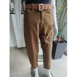 Jeansowe spodnie Balloon fit - brązowy