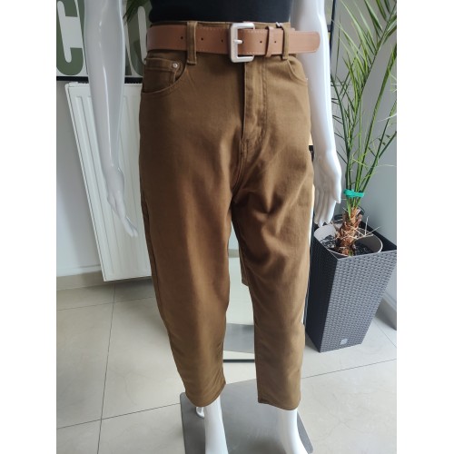 Jeansowe spodnie Balloon fit - brązowy