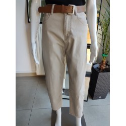 Jeansowe spodnie Balloon fit - miętowa beż