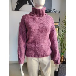 Golf z wysokim kołnierzem - wrzos