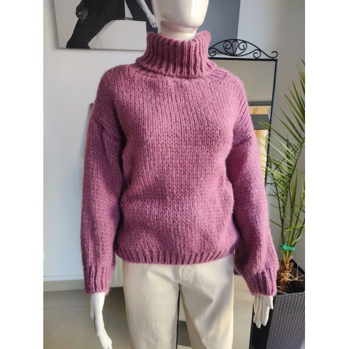 Golf z wysokim kołnierzem - wrzos