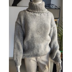 Golf z wysokim kołnierzem - szary