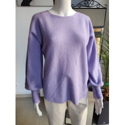 Baby-Alpaka-Pullover mit U-Boot-Ausschnitt – Flieder Baby-Alpaka-Pullover mit U-Boot-Ausschnitt – Flieder