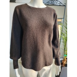 Baby-Alpaka-Pullover mit U-Boot-Ausschnitt – Schokoladenbraun Baby-Alpaka-Pullover mit U-Boot-Ausschnitt – Schokoladenbraun