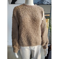 Sweter baranek z Baby Alpaca - latte