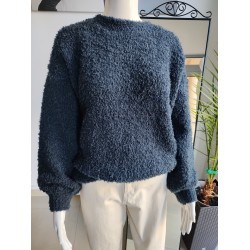 Sweter baranek z Baby Alpaca - granatowy