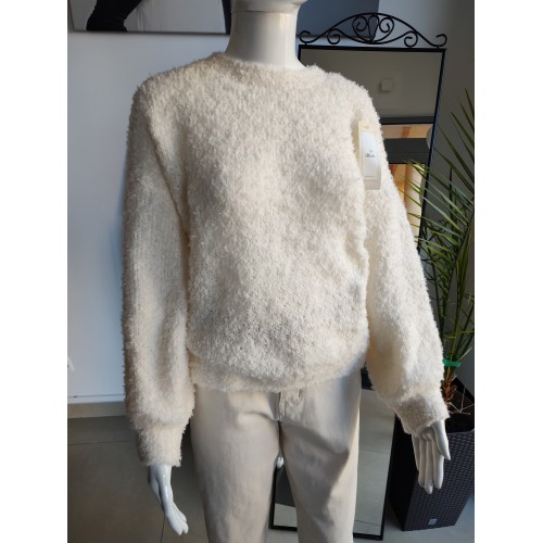 Baby-Alpaka-Pullover aus Lammfell – Creme