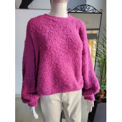 Sweter baranek z Baby Alpaca - lilaróż