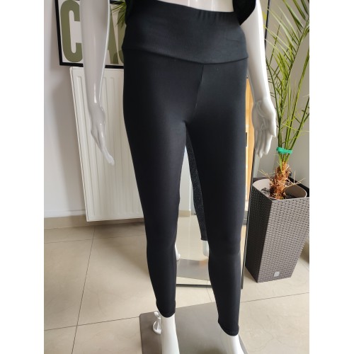 Legginsy bambusowe w prążek - czarny