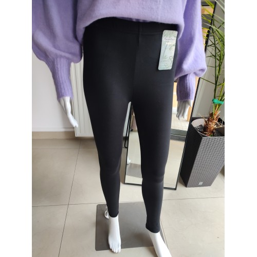 Legginsy ocieplane bambusowe gładkie2 - czarny