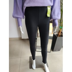 Legginsy ocieplane bambusowe gładkie - czarny