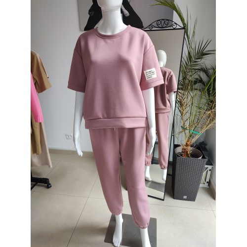 Buttery short sleeve tracksuit set - dirty pink Buttery short sleeve tracksuit set - dirty pink