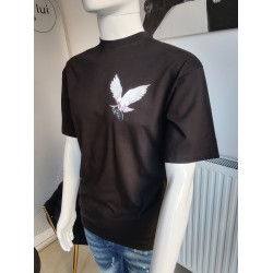 T-Shirt Taube mit Granate - schwarz