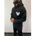 Kapuzenpullover mit Mausmotiv - schwarz