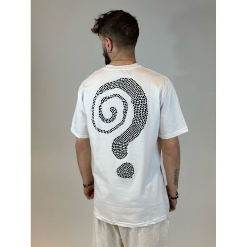 T-shirt with black sequins - white T-shirt with black sequins - white