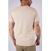 Linen T-shirt with buttons - sand