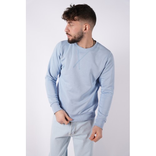 Basic cotton sweatshirt - light blue