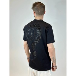 T-Shirt mit schwarzen Pailletten - schwarz