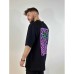 Oversize-T-Shirt mit Palmenmotiv – schwarz