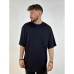 Oversize-T-Shirt mit Palmenmotiv – schwarz