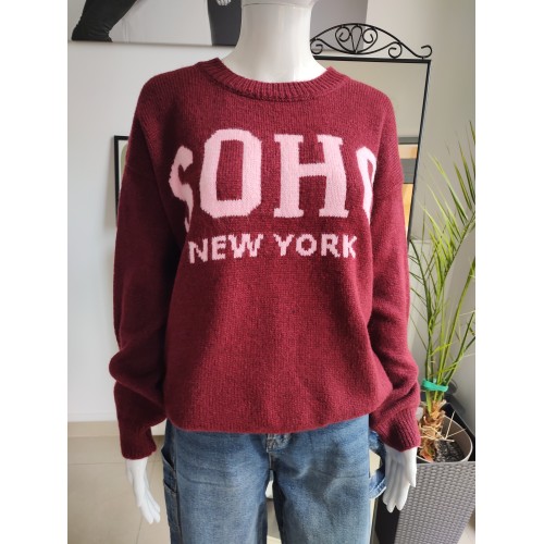 Soho Logo Sweater - Burgundy