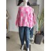 Oversized Checked Sweater - Pink