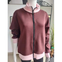 Masełkowa bluza typu sportowego - wiśniowy Masełkowa bluza typu sportowego - wiśniowy