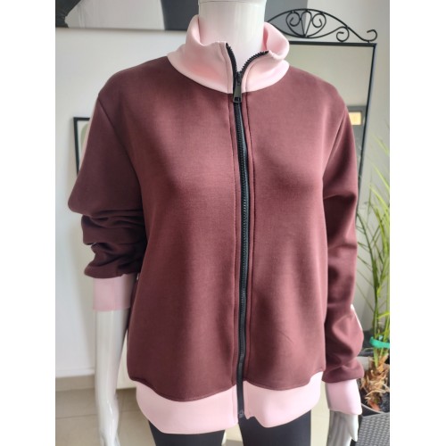 Masełkowa bluza typu sportowego - wiśniowy