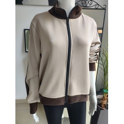 Masełkowa bluza typu sportowego - beżowy Masełkowa bluza typu sportowego - beżowy