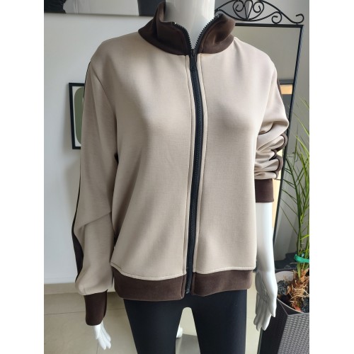 Masełkowa bluza typu sportowego - beżowy