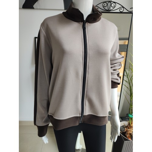 Masełkowa bluza typu sportowego - cappuccino