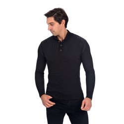Pullover mit hohem Kragen - anthrazit