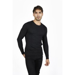 Pullover mit geprägtem Muster - schwarz