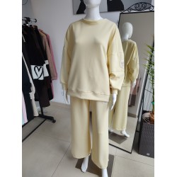 Oversized buttery tracksuit with patch - banana