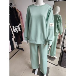 Oversized buttery tracksuit with patch - mint