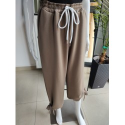 Butter-like sweatpants with ties - fango