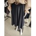 Corduroy skirt with eco-friendly belt - black