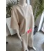 Butter-like tracksuit set with short sleeves, neon - beige Butter-like tracksuit set with short sleeves, neon - beige