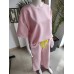 Butter-like tracksuit set with short sleeves, neon - powder pink Butter-like tracksuit set with short sleeves, neon - powder pink