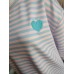 Kurzärmeliger Trainingsanzug mit Butterprint und Streifen – Babyblau/Puder