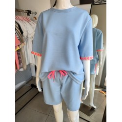 Heart-shaped butter summer tracksuit set - baby blue Heart-shaped butter summer tracksuit set - baby blue