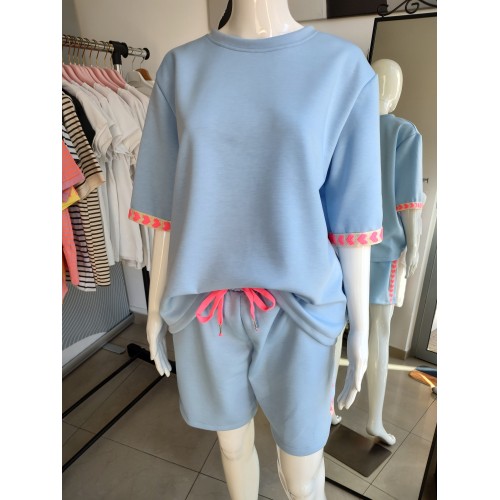 Heart-shaped butter summer tracksuit set - baby blue Heart-shaped butter summer tracksuit set - baby blue
