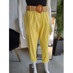 Baumwollhose mit Gummiband - gelb