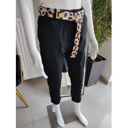 Viskosehose mit Rüschen - schwarz