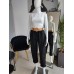 Baumwollhose mit Gummiband - schwarz