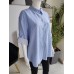 Gestreiftes Oversize-Hemd – blau