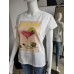 T-Shirt mit Aufdruck Cocktail mit Limette - weiß