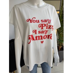 Oversize-T-Shirt „You say…“ – weiß