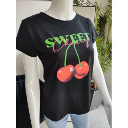 T-Shirt Sweet Cherry – schwarz